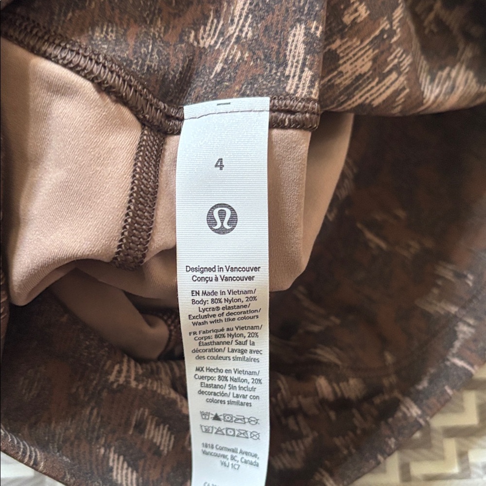 LULULEMON ALIGN HR PANT 28” in TRUE LEOPARD MAX BROWN MULTI SZ 4,6,8 NWT - Picture 12 of 13